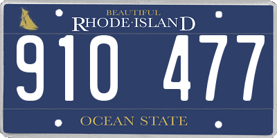 RI license plate 910477