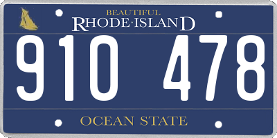 RI license plate 910478