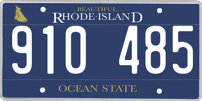 RI license plate 910485