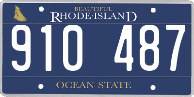RI license plate 910487
