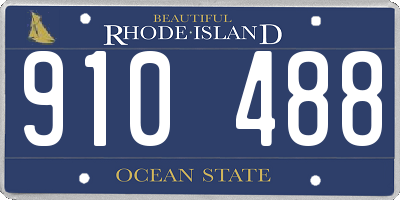 RI license plate 910488