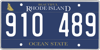 RI license plate 910489