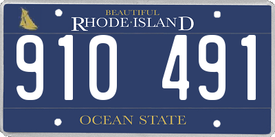 RI license plate 910491
