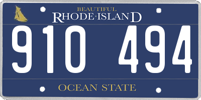 RI license plate 910494