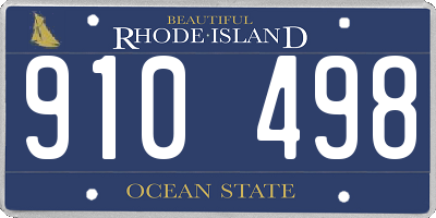 RI license plate 910498