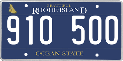 RI license plate 910500