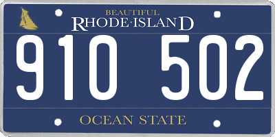 RI license plate 910502