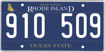 RI license plate 910509
