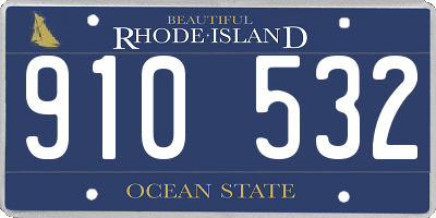 RI license plate 910532