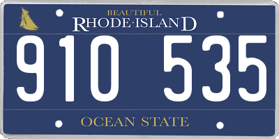 RI license plate 910535