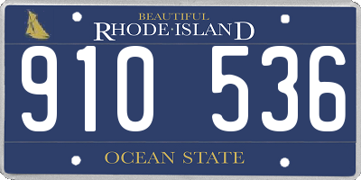 RI license plate 910536