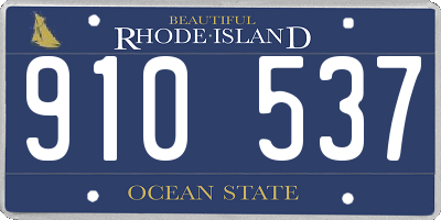 RI license plate 910537