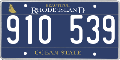 RI license plate 910539