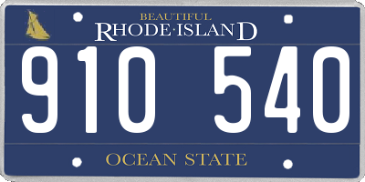 RI license plate 910540