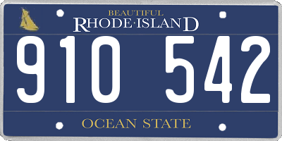RI license plate 910542