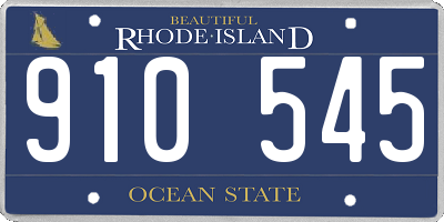 RI license plate 910545