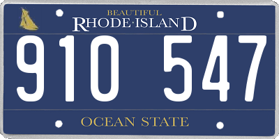 RI license plate 910547
