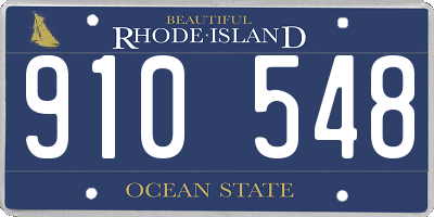 RI license plate 910548