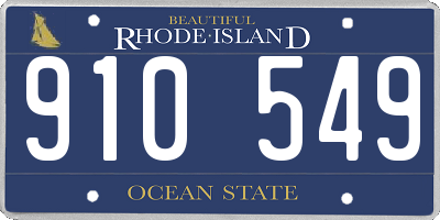RI license plate 910549