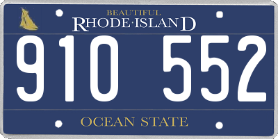 RI license plate 910552