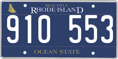 RI license plate 910553