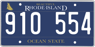 RI license plate 910554