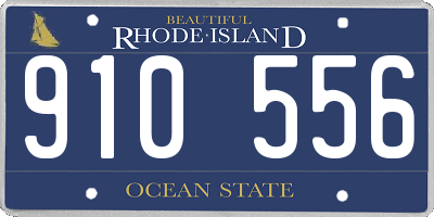 RI license plate 910556