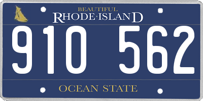RI license plate 910562