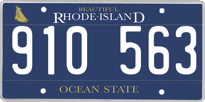 RI license plate 910563