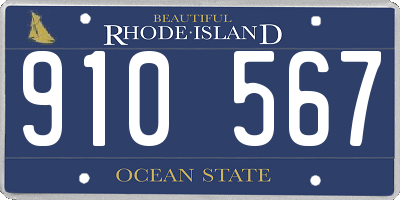 RI license plate 910567