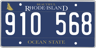 RI license plate 910568