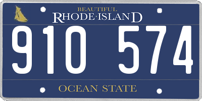 RI license plate 910574