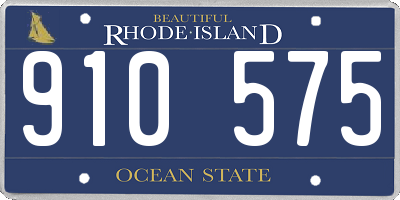 RI license plate 910575