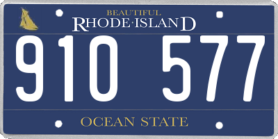RI license plate 910577