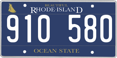 RI license plate 910580