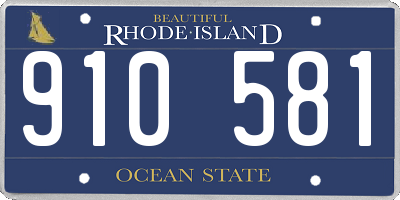 RI license plate 910581