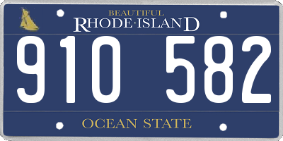 RI license plate 910582