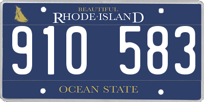 RI license plate 910583