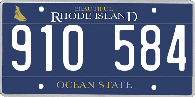 RI license plate 910584