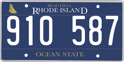 RI license plate 910587