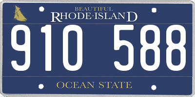 RI license plate 910588