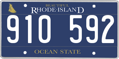 RI license plate 910592