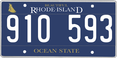 RI license plate 910593