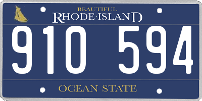 RI license plate 910594