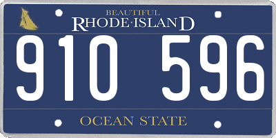 RI license plate 910596
