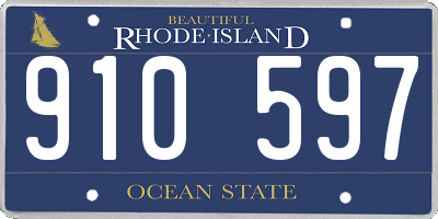 RI license plate 910597