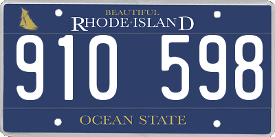 RI license plate 910598
