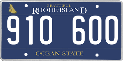 RI license plate 910600