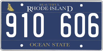 RI license plate 910606