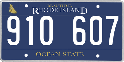 RI license plate 910607